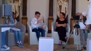 Laura Mollica con gli studenti