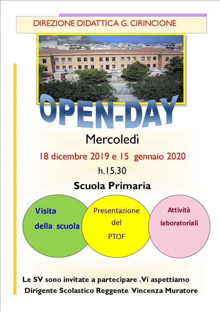 Giornate Open day alla scuola G. Cirincione. - Città di Bagheria